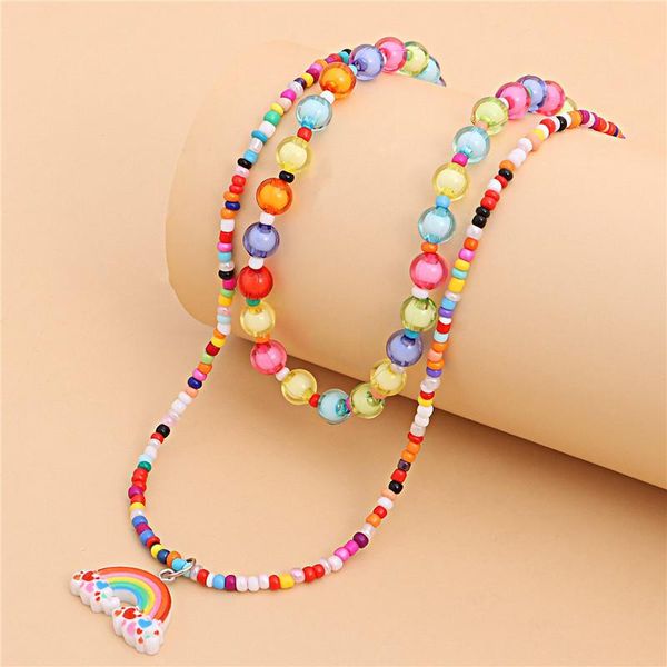 pendant necklaces colorful beads chain necklace for women double layers beaded rainbow female boho jewelry, Silver
pendant necklaces colorful beads chain necklace for women double layers beaded rainbow female boho jewelry, Silver