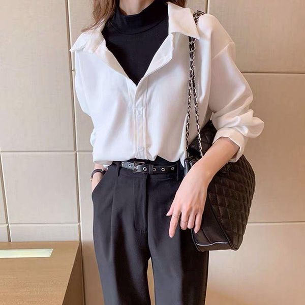 autumn office lady loose solid women shirts long sleeve large size classic chic button turn-down collar female blouses women's &, White
autumn office lady loose solid women shirts long sleeve large size classic chic button turn-down collar female blouses women's &, White