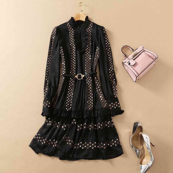 dresses europe and the united states women's clothing spring 2021 edition long sleeve collar sequin belt fashionable dress 35kf, Black;gray
dresses europe and the united states women's clothing spring 2021 edition long sleeve collar sequin belt fashionable dress 35kf, Black;gray