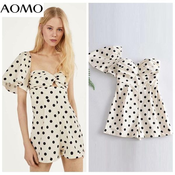 women's jumpsuits & rompers aomo women vintage one shoulder off dots playsuits elastic waist short sleeve ladies casual chic 3a26a, Black;white
women's jumpsuits & rompers aomo women vintage one shoulder off dots playsuits elastic waist short sleeve ladies casual chic 3a26a, Black;white