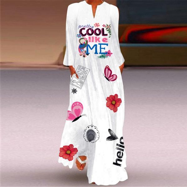 casual dresses letter print long sleeve maxi dress v-neck party vintage for women 2021 holiday elegant plus size robe longue 40#, Black;gray
casual dresses letter print long sleeve maxi dress v-neck party vintage for women 2021 holiday elegant plus size robe longue 40#, Black;gray