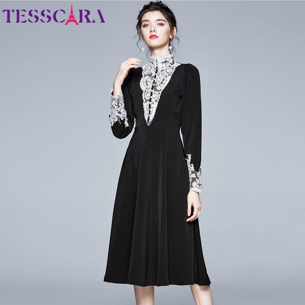 women autumn winter vintage dress festa long elegant party robe femme lace designer a-line black vestidos casual dresses, Black;gray
women autumn winter vintage dress festa long elegant party robe femme lace designer a-line black vestidos casual dresses, Black;gray