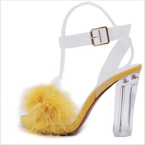 dress shoes women's sandals super high heel thick furry summer heels, Black 
dress shoes women's sandals super high heel thick furry summer heels, Black