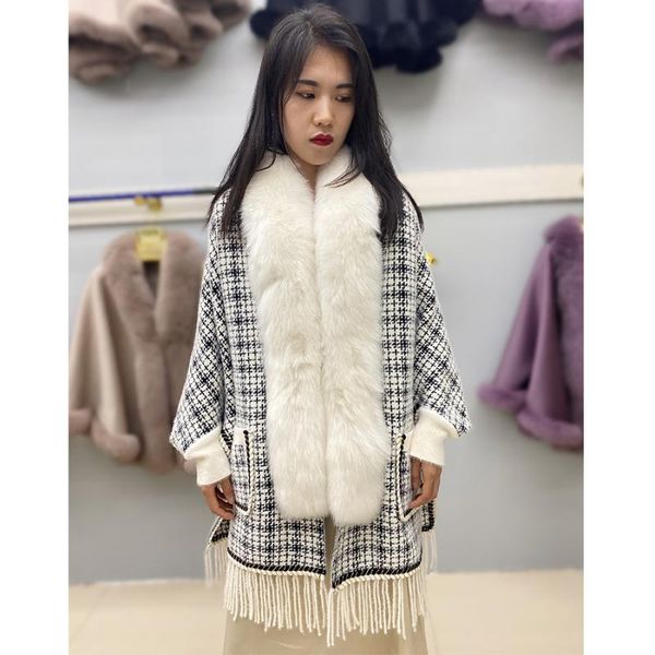 women's fur & faux cape women autumn winter shawl real collar fashion knitted poncho multi color to choose 2021 arrival, Black
women's fur & faux cape women autumn winter shawl real collar fashion knitted poncho multi color to choose 2021 arrival, Black