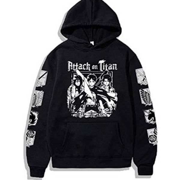hoodie casual sweater giant attack on titan print sleeve, Black
hoodie casual sweater giant attack on titan print sleeve, Black