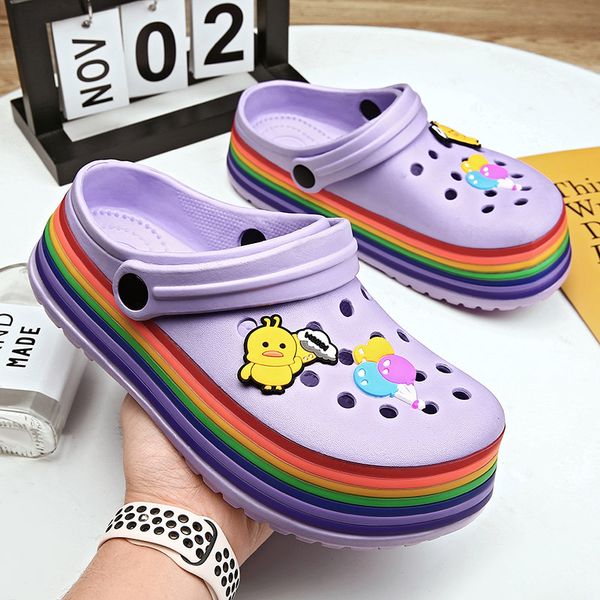 purple cute cartoon hole shoes women sandals rainbow platform garden shoes women non-slip casual rubber clogs women sandalias, Black
purple cute cartoon hole shoes women sandals rainbow platform garden shoes women non-slip casual rubber clogs women sandalias, Black