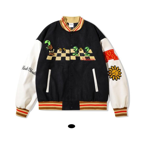 women's jackets american street autumn and winter jacket cartoon retro baseball loose couple, Black;brown
women's jackets american street autumn and winter jacket cartoon retro baseball loose couple, Black;brown