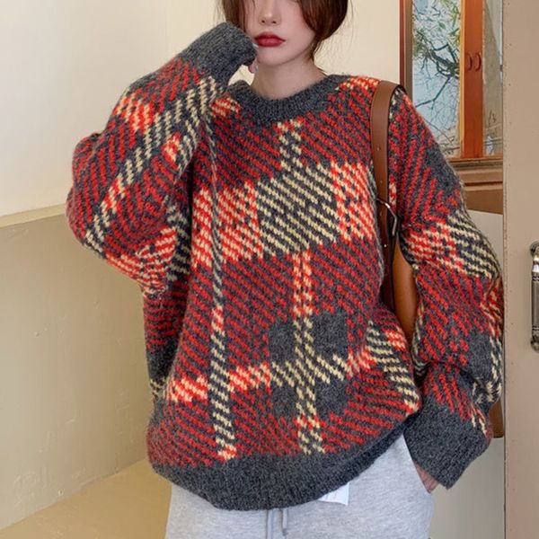 women's long sved knitted contrast herringbone pattern vintage sweater, outdoor casual wear, medium length, winter 2021, White;black
women's long sved knitted contrast herringbone pattern vintage sweater, outdoor casual wear, medium length, winter 2021, White;black