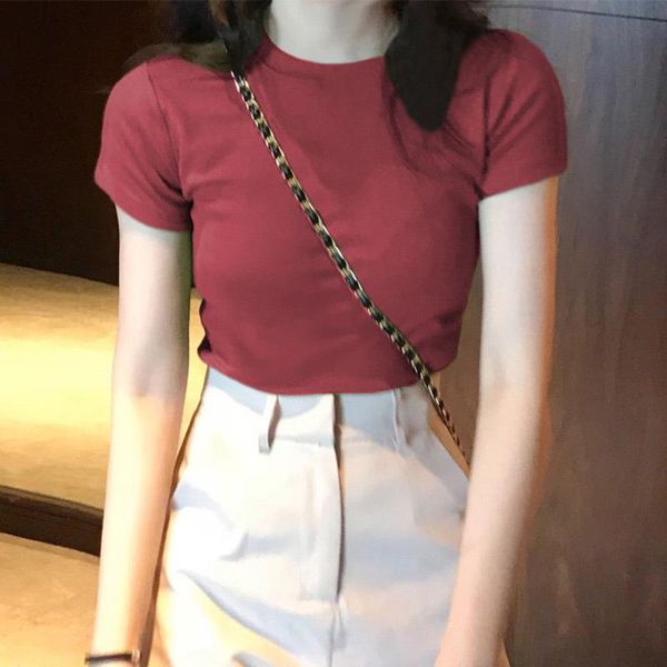 summer candy colors navel women t shirt bare cropped streetwear fashion tee slim v neck fit short, White
summer candy colors navel women t shirt bare cropped streetwear fashion tee slim v neck fit short, White