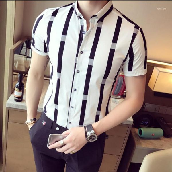 men's casual shirts 2021 summer men shirt stripe printed splicing colorful short sleeve slim fit mens fashion trends clothing, White;black
men's casual shirts 2021 summer men shirt stripe printed splicing colorful short sleeve slim fit mens fashion trends clothing, White;black