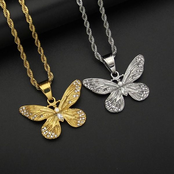 pendant necklaces hip hop iced out bling butterfly stainless steel gold color animal necklace for women hiphop jewelry, Silver
pendant necklaces hip hop iced out bling butterfly stainless steel gold color animal necklace for women hiphop jewelry, Silver