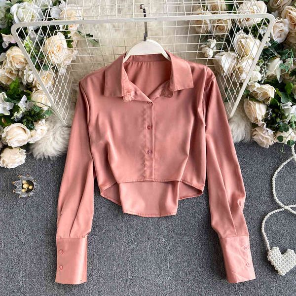 women's blouses & shirts autumn shirt fashion lady solid-color short solid color long sleeve clothes harajuku blouse p919 1sm, White
women's blouses & shirts autumn shirt fashion lady solid-color short solid color long sleeve clothes harajuku blouse p919 1sm, White