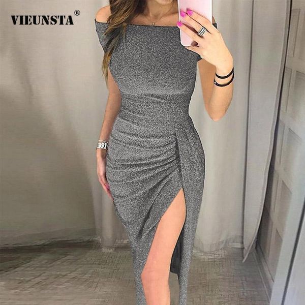 casual dresses 2021 women off shoulder sequin party dress shiny glitter high split bodycon fashion slim slash neck solid, Black;gray
casual dresses 2021 women off shoulder sequin party dress shiny glitter high split bodycon fashion slim slash neck solid, Black;gray