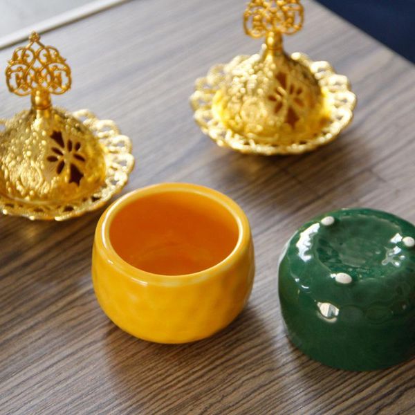 fragrance lamps 1pc european incense burner metal ceramic censer aroma stove adornment for study bar el home decoration holder
fragrance lamps 1pc european incense burner metal ceramic censer aroma stove adornment for study bar el home decoration holder