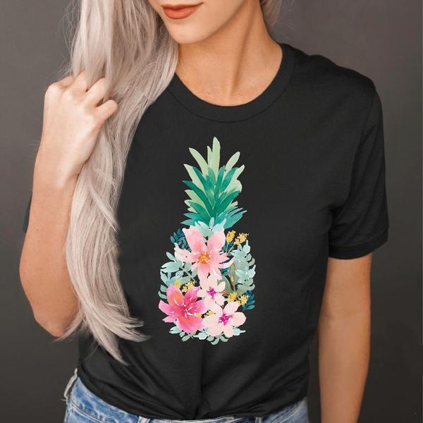 women's t-shirt vacation for pineapple shirt floral summer women fashion casual cotton round neck female short sleeve tees streetwear, White
women's t-shirt vacation for pineapple shirt floral summer women fashion casual cotton round neck female short sleeve tees streetwear, White