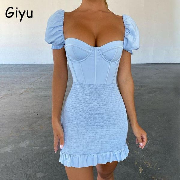 giyu ruffles women dresses 2021 summer bodycon square neck ruched mini club party dress backless puff sleeve short vestidos casual, Black;gray
giyu ruffles women dresses 2021 summer bodycon square neck ruched mini club party dress backless puff sleeve short vestidos casual, Black;gray