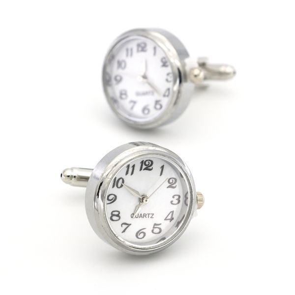 watch real clock cuff links with battery cufflinks machine core mechanical cuffs relojes gemelos, Silver
watch real clock cuff links with battery cufflinks machine core mechanical cuffs relojes gemelos, Silver