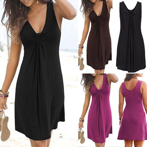 casual dresses 2021 style dress deep v-neck sleeveless leisure beach of easy leakage shoulder, Black;gray
casual dresses 2021 style dress deep v-neck sleeveless leisure beach of easy leakage shoulder, Black;gray