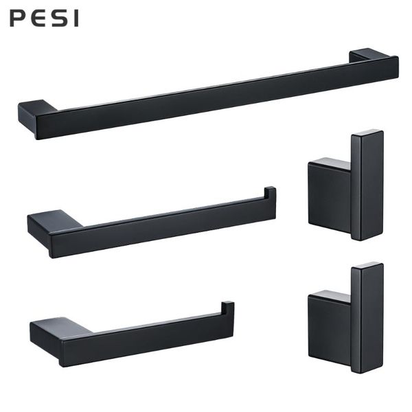 black wall-mounted stainless steel clothes hook toilet paper holder towel bar kitchen facilities hardware bathroom accessories. bath accesso 
black wall-mounted stainless steel clothes hook toilet paper holder towel bar kitchen facilities hardware bathroom accessories. bath accesso