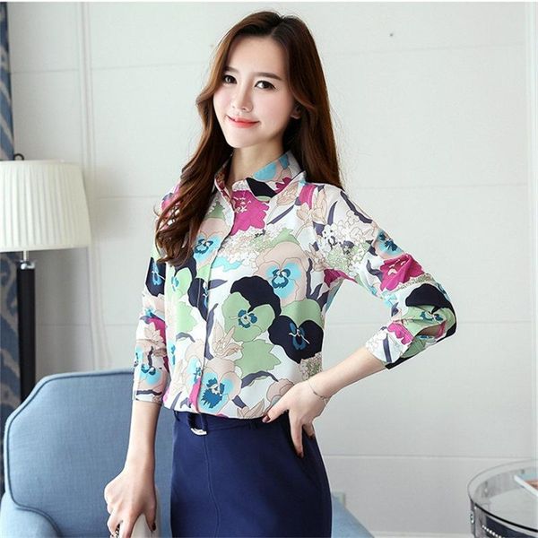 women's blouses & shirts fashion casual slim female office silk chiffon blouse korea spring floral printed women blusas shirt, White
women's blouses & shirts fashion casual slim female office silk chiffon blouse korea spring floral printed women blusas shirt, White