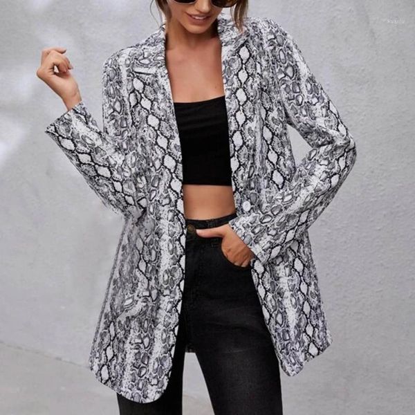 women's suits & blazers one button women contrast color print single blazer for business, White;black
women's suits & blazers one button women contrast color print single blazer for business, White;black