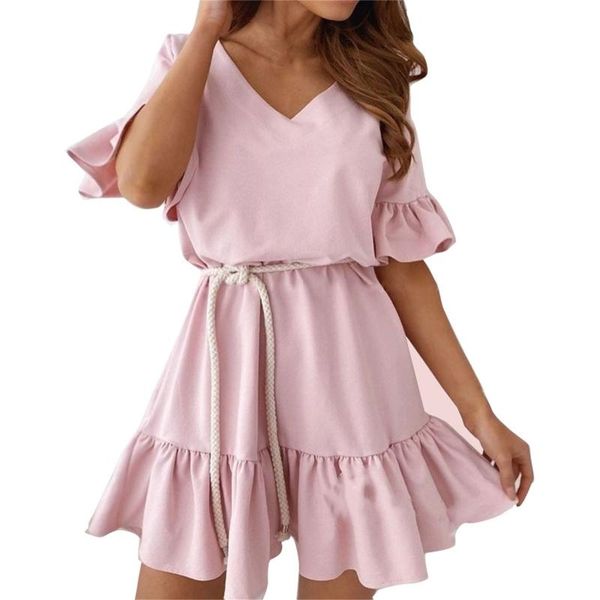 casual dresses plus size summer ruffle for women 2021 women's v-neck solid color draped short sleeve mini drees vestido de mujer, Black;gray
casual dresses plus size summer ruffle for women 2021 women's v-neck solid color draped short sleeve mini drees vestido de mujer, Black;gray