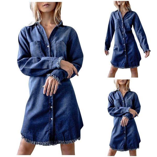 casual dresses solid single breasted denim dress women plus size long sleeve cardigan s fashion vestidos, Black;gray
casual dresses solid single breasted denim dress women plus size long sleeve cardigan s fashion vestidos, Black;gray
