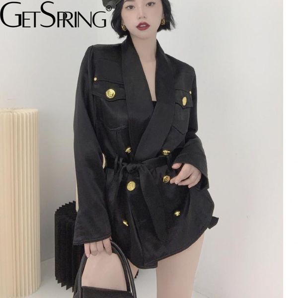 women's suits & blazers women blazer double breasted bandage black and jackets fashion retro all match suit coat spring/autumn 202, White;black
women's suits & blazers women blazer double breasted bandage black and jackets fashion retro all match suit coat spring/autumn 202, White;black