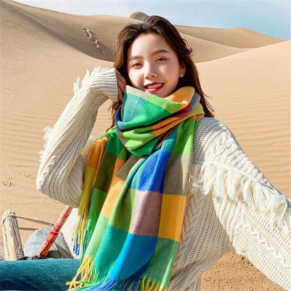 scarves women winter scarf 2021 imitation cashmere wild warm plaid shawl go out tourism for ladies wraps girls travel, Blue;gray
scarves women winter scarf 2021 imitation cashmere wild warm plaid shawl go out tourism for ladies wraps girls travel, Blue;gray
