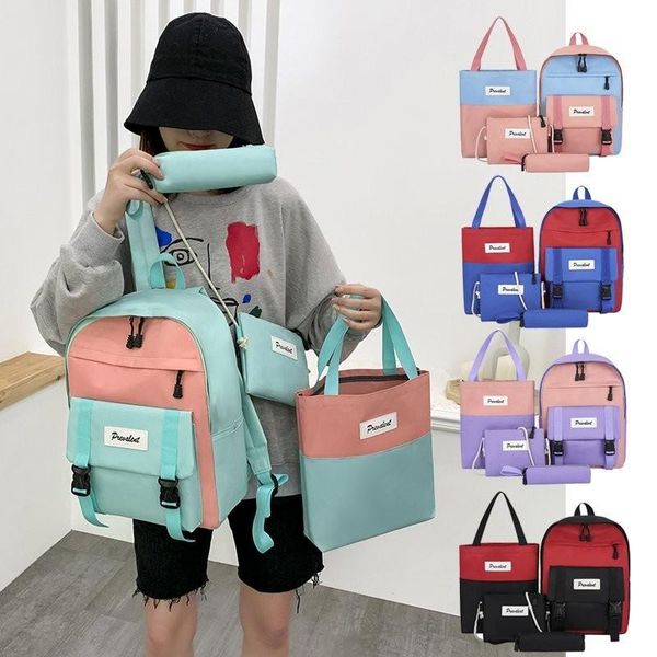 school bags 4-piece fashionable female backpack canvas waterproof bookbags for teenage girls large capacity light travel
school bags 4-piece fashionable female backpack canvas waterproof bookbags for teenage girls large capacity light travel