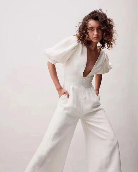 women's jumpsuits & rompers sexyboutique fashion original high-quality two-color white v-neck halter bow puff sleeve high waist wide le, Black;white
women's jumpsuits & rompers sexyboutique fashion original high-quality two-color white v-neck halter bow puff sleeve high waist wide le, Black;white