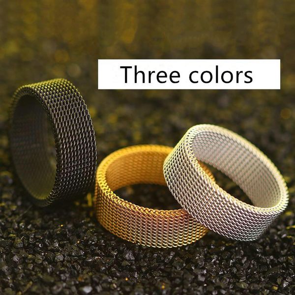 cluster rings 2021 8mm wide stainless steel ring titanium couple deformable mesh o men jewelry wedding punk, Golden;silver
cluster rings 2021 8mm wide stainless steel ring titanium couple deformable mesh o men jewelry wedding punk, Golden;silver