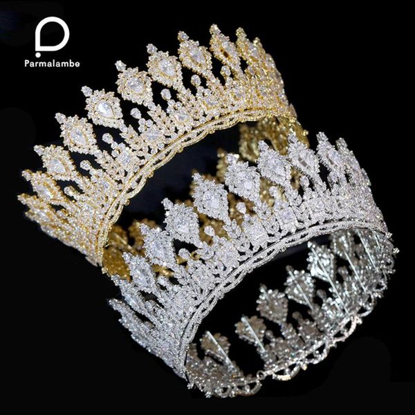 hair clips & barrettes parmalanbe luxury cubic zirconia large round crown fashion tiaras wedding headdress prom accessory queen crowns award, Golden;silver
hair clips & barrettes parmalanbe luxury cubic zirconia large round crown fashion tiaras wedding headdress prom accessory queen crowns award, Golden;silver