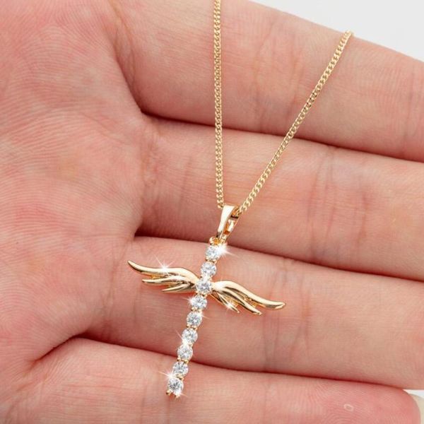 pendant necklaces gold color angel cross for women zircon diamonds gemstones choker silver jewelry bijoux gifts
pendant necklaces gold color angel cross for women zircon diamonds gemstones choker silver jewelry bijoux gifts