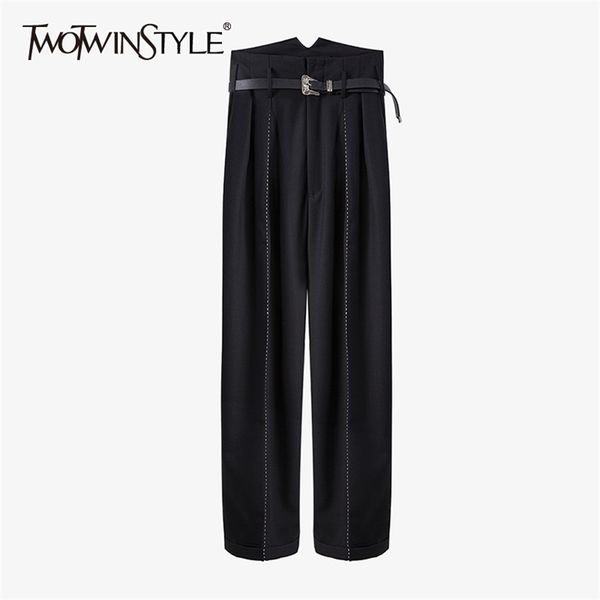 black pleated pants for women high waist sashes straight wide leg trousers female fashion clothing 210521, Black;white
black pleated pants for women high waist sashes straight wide leg trousers female fashion clothing 210521, Black;white