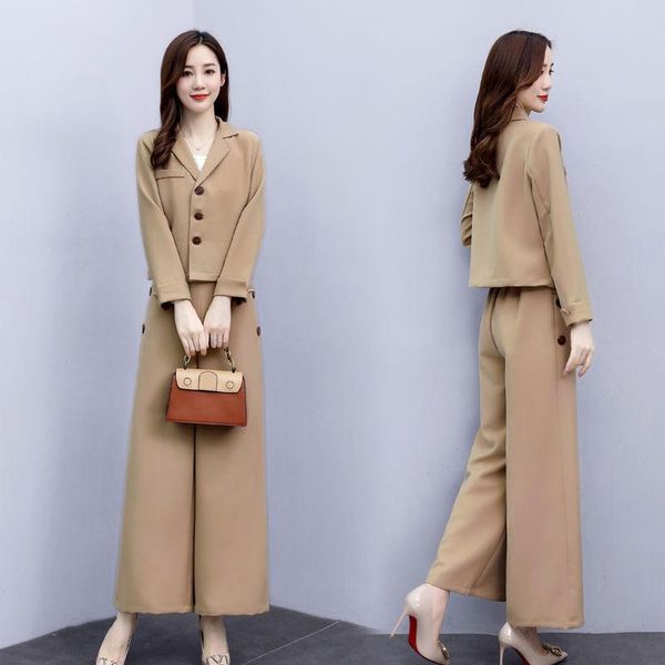 women's suit korean style temperament fashion western early autumn wide-leg pants professional wear two-piece two piece, White
women's suit korean style temperament fashion western early autumn wide-leg pants professional wear two-piece two piece, White