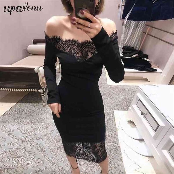 autumn women's bodycon dress strapless long sleeve midi lace club evening party vestidos 210524, Black;gray
autumn women's bodycon dress strapless long sleeve midi lace club evening party vestidos 210524, Black;gray