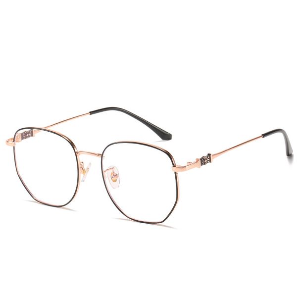 new blue light proof glasses fashion metal nearsighted glasses frame polygon men's and women's glasses frame 61043, Black
new blue light proof glasses fashion metal nearsighted glasses frame polygon men's and women's glasses frame 61043, Black