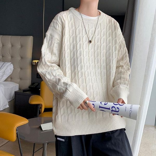 men's sweaters korean sweater men pullover crew neck fashion clothing long sleeve shirts cable knit chunky jumper, White;black
men's sweaters korean sweater men pullover crew neck fashion clothing long sleeve shirts cable knit chunky jumper, White;black