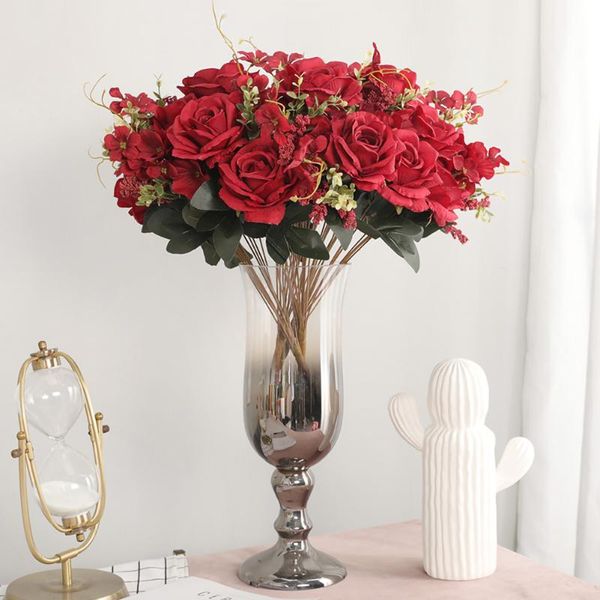 decorative flowers & wreaths 13 rose pink red silk colorful artificial bouquet diy wedding fake flower for home garden decoration indoor
decorative flowers & wreaths 13 rose pink red silk colorful artificial bouquet diy wedding fake flower for home garden decoration indoor