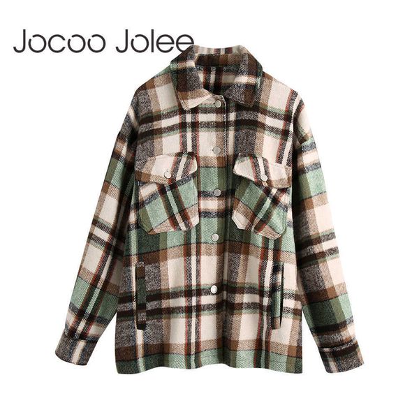 jocoo jolee women vintage plaid print pockets jackets casual loose overcoats spring elegant woolen tunic clothing 210619, Black
jocoo jolee women vintage plaid print pockets jackets casual loose overcoats spring elegant woolen tunic clothing 210619, Black