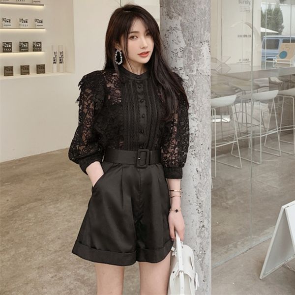 jumpsuits female black playsuit 2021 runway designer one piece outfit women half sleeve lace sashes short jumpsuit rompers with belt, Black;white
jumpsuits female black playsuit 2021 runway designer one piece outfit women half sleeve lace sashes short jumpsuit rompers with belt, Black;white