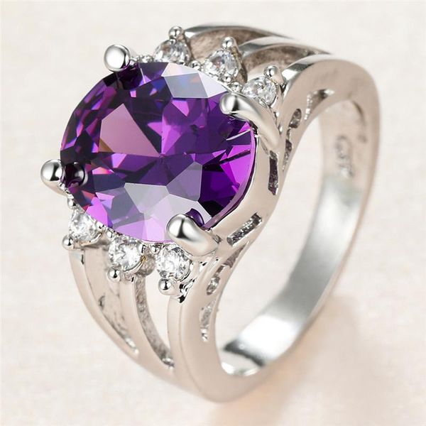 trendy female purple crystal stone ring charm silver color wedding rings for women dainty bride oval zircon engagement, Slivery;golden
trendy female purple crystal stone ring charm silver color wedding rings for women dainty bride oval zircon engagement, Slivery;golden