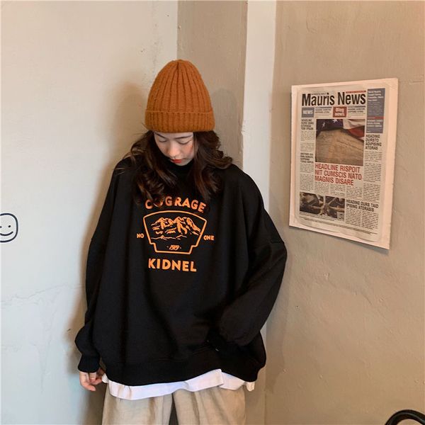 women's hoodies & sweatshirts qfake two pieces of sweater fashion ins plush thickened korean student loose versatile autumn and winter, Black
women's hoodies & sweatshirts qfake two pieces of sweater fashion ins plush thickened korean student loose versatile autumn and winter, Black
