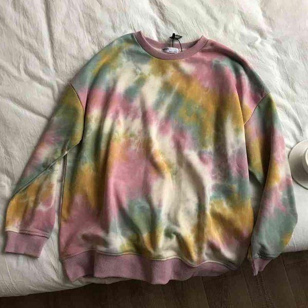 tie dye gradient round neck pullover sweater women's spring and autumn loose terry cotton casual coat, Black
tie dye gradient round neck pullover sweater women's spring and autumn loose terry cotton casual coat, Black