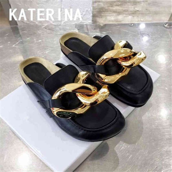 gold chain decor round toe flat mules lazy loafers shoes women's outdoor real leather casual slippers men's 60% off store online, Black
gold chain decor round toe flat mules lazy loafers shoes women's outdoor real leather casual slippers men's 60% off store online, Black