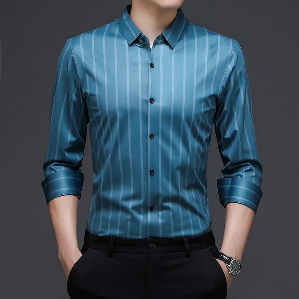 2021 spring and autumn long sleeve striped shirt youth lapel men's slim shirt, Black
2021 spring and autumn long sleeve striped shirt youth lapel men's slim shirt, Black