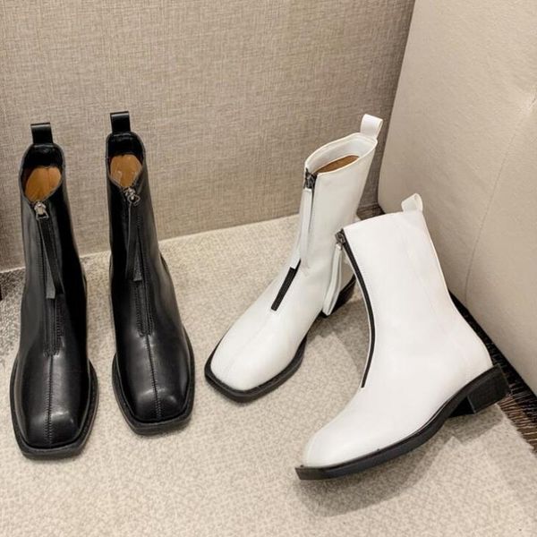boots 2021 autumn women's ankle front zipper square toe short women thin thick heel ins winter, Black
boots 2021 autumn women's ankle front zipper square toe short women thin thick heel ins winter, Black