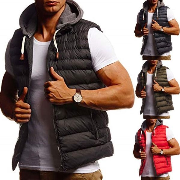 men's vests lugentolo winter vest men simple hooded sleeveless padded jacket plus size collarless zipper mens clothing, Black;white
men's vests lugentolo winter vest men simple hooded sleeveless padded jacket plus size collarless zipper mens clothing, Black;white