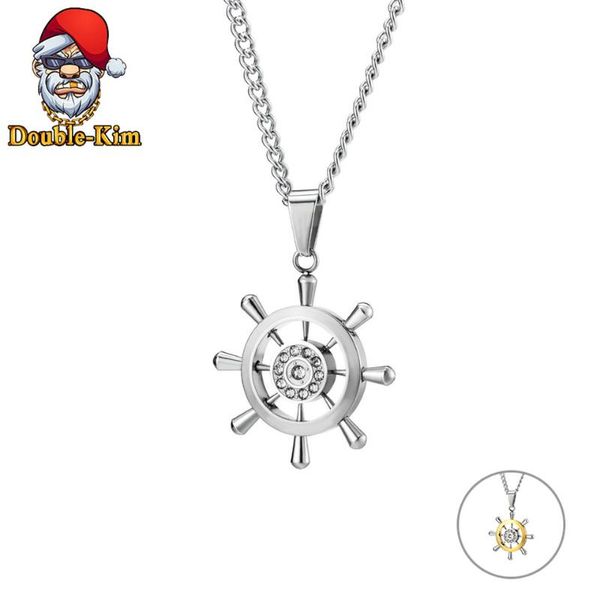 rudder steering wheel pendant necklace men hiphop street culture titanium stainless steel fashion trendy man jewelry chains, Silver
rudder steering wheel pendant necklace men hiphop street culture titanium stainless steel fashion trendy man jewelry chains, Silver
